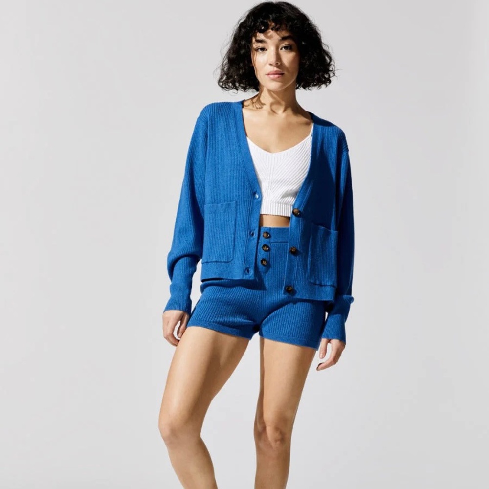Carbon38 Ribbed Knit Short - Cobalt Blue - NWT Small